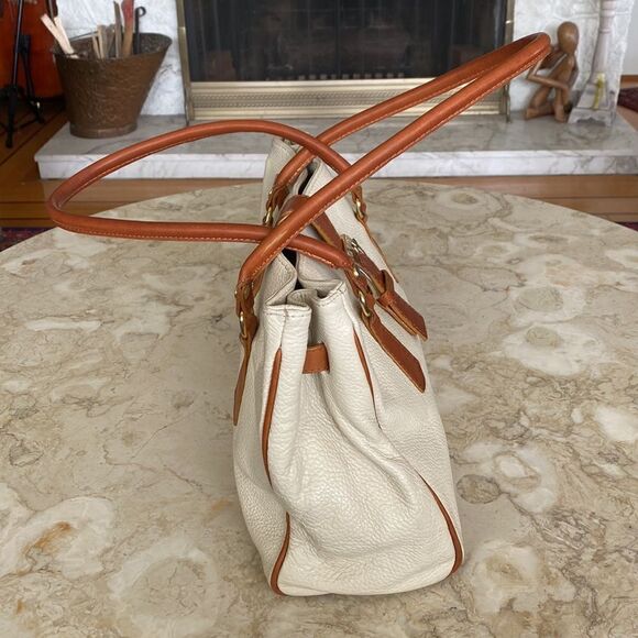 Valentina Two-Tone Genuine Leather Satchel Shoulder Bag Made in Italy - Picture 7 of 14